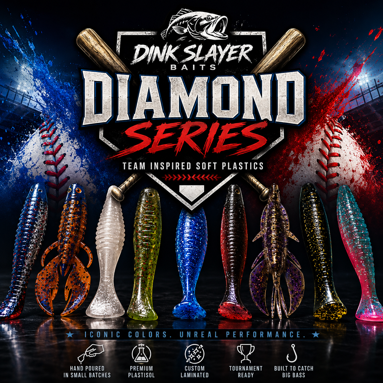 Diamond Series - Team Color Inspired Soft Plastic Baits